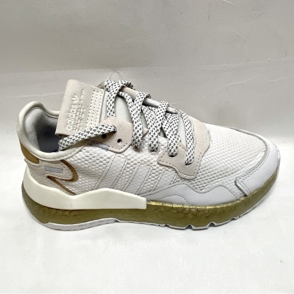 Adidas Nite Joggers Women’s Size US 5.5 Gold White FV4138 Boost Reflective NWT - Picture 1 of 15